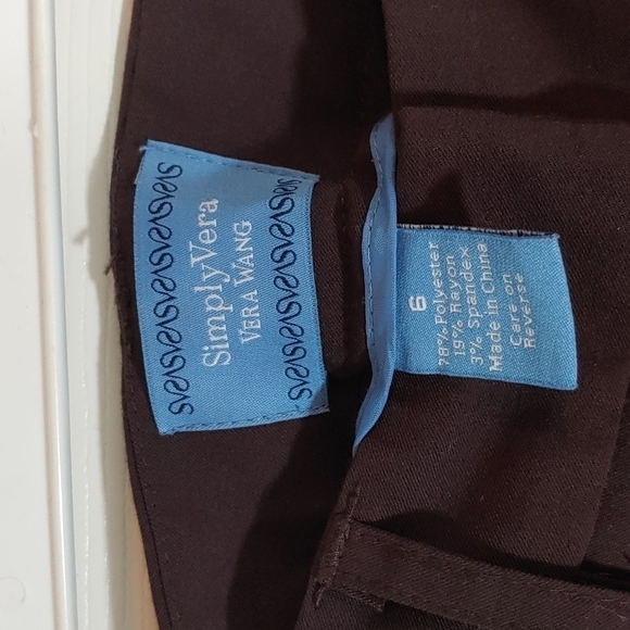 Simply Vera By Vera Wang Brown Plum Wide Leg Flare Trouser Pants Size 6 - Picture 2 of 8